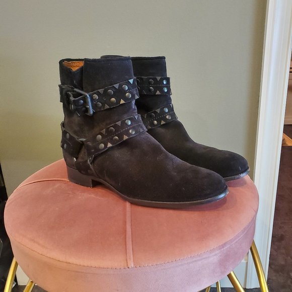 Frye Ankle Boots w/ Studed Harness Size 9 - Picture 1 of 5